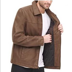 Dockers Men's Faux Leather Jacket Brown